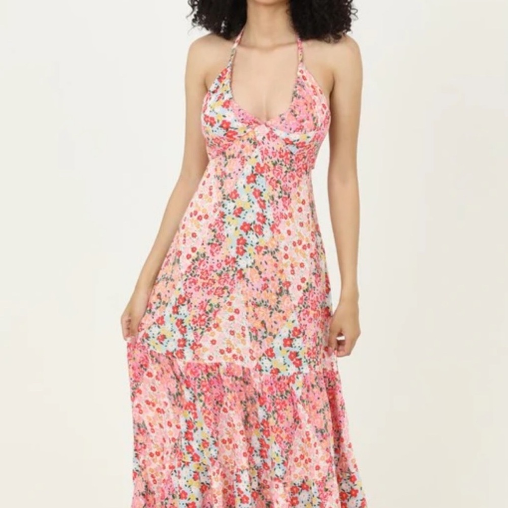 Angie floral Halter Maxi Dress